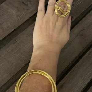 Conjunto pulseira e anel de alumínio