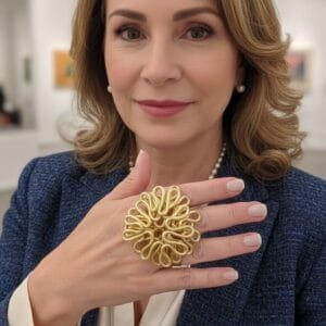 Anel Entrelaçado em Alumínio