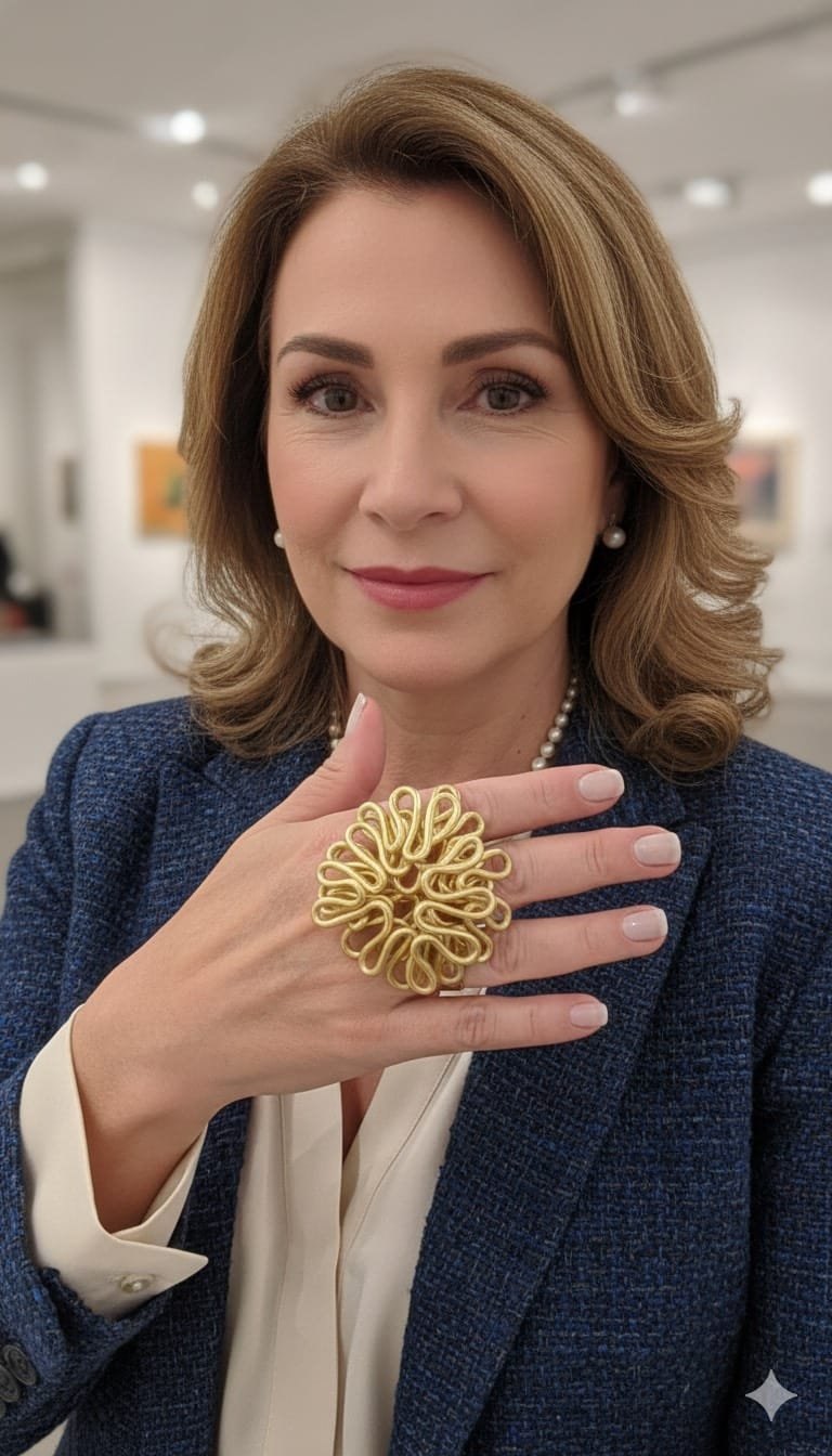 Anel Entrelaçado em Alumínio