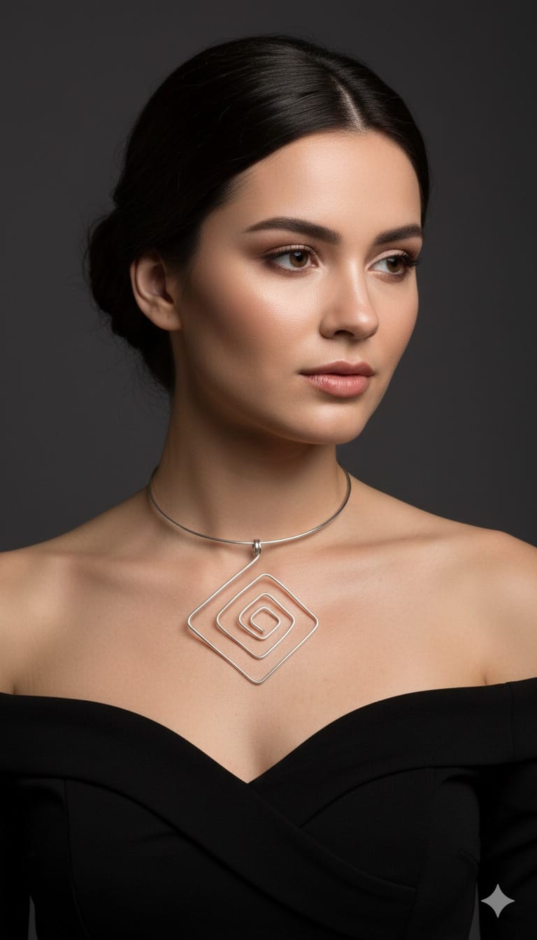 Colar Design Formas de Alumínio