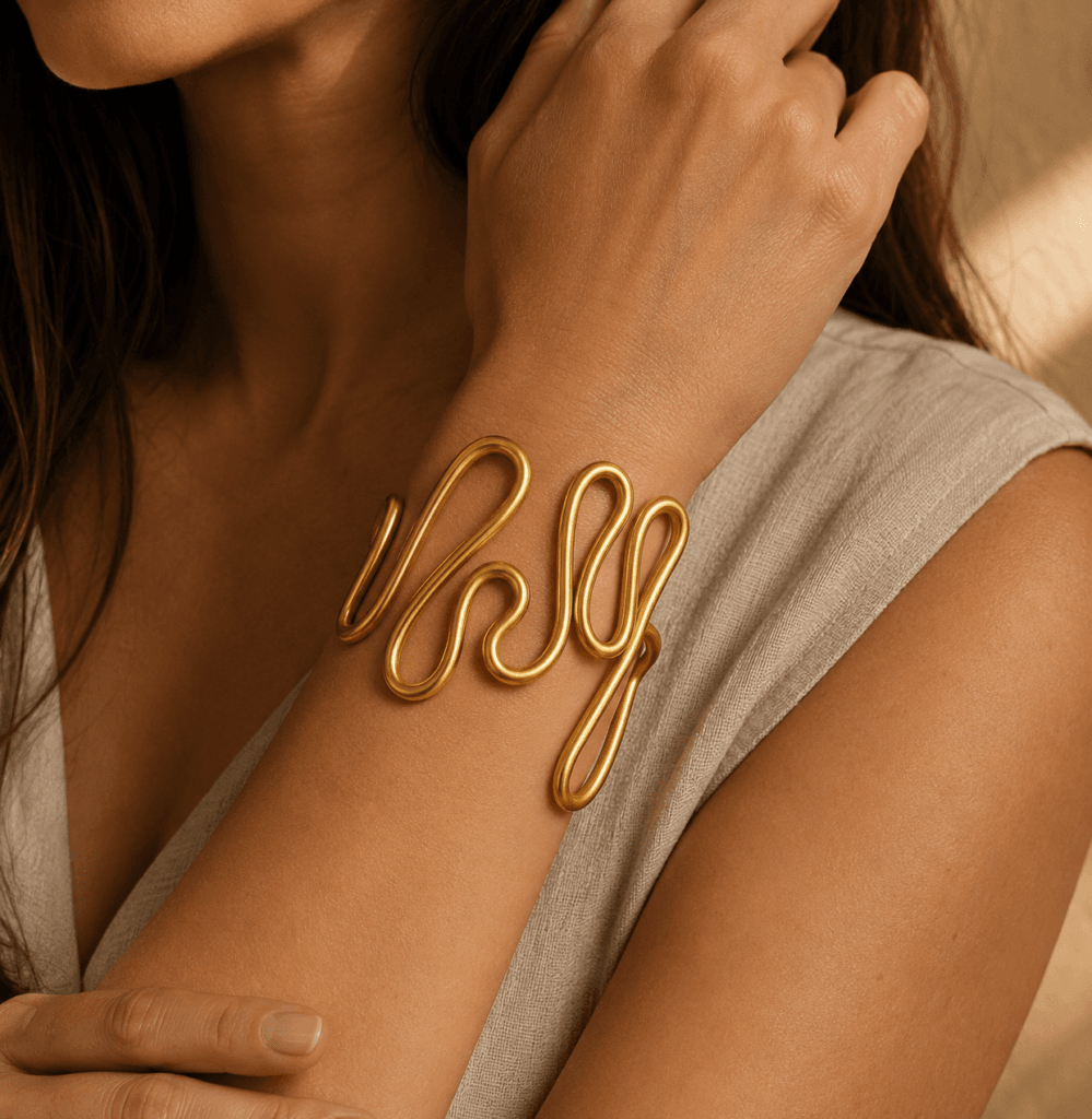 Pulseira Feminina Regulável Wave em Alumínio