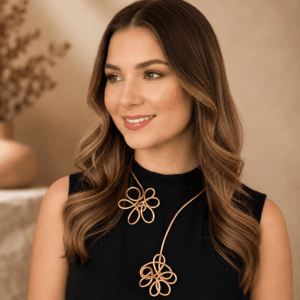 Choker Artesanal Flores em Alumínio
