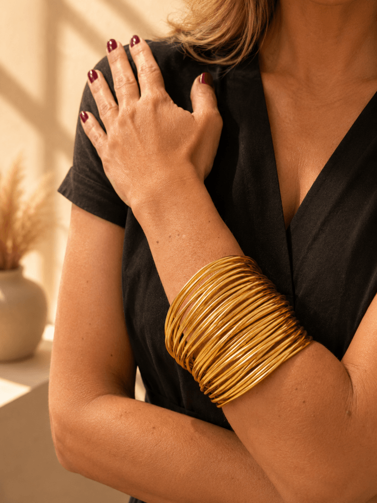 Pulseira Feminina Regulável Fios em Alumínio