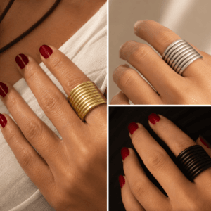 Combo 3 Anéis Femininos em Alumínio
